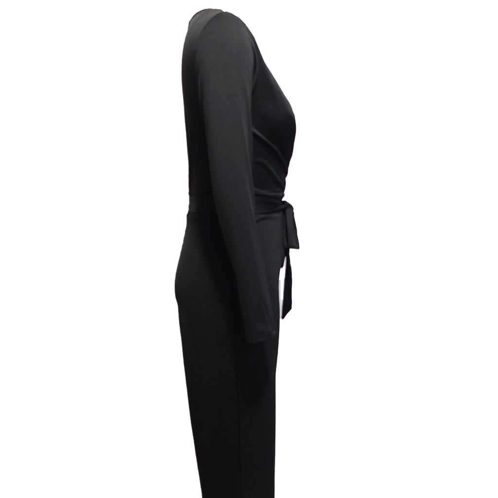 Ladies' Fashionable Slim Fit Sexy V-neck Long Sleeved Slimming Jumpsuit