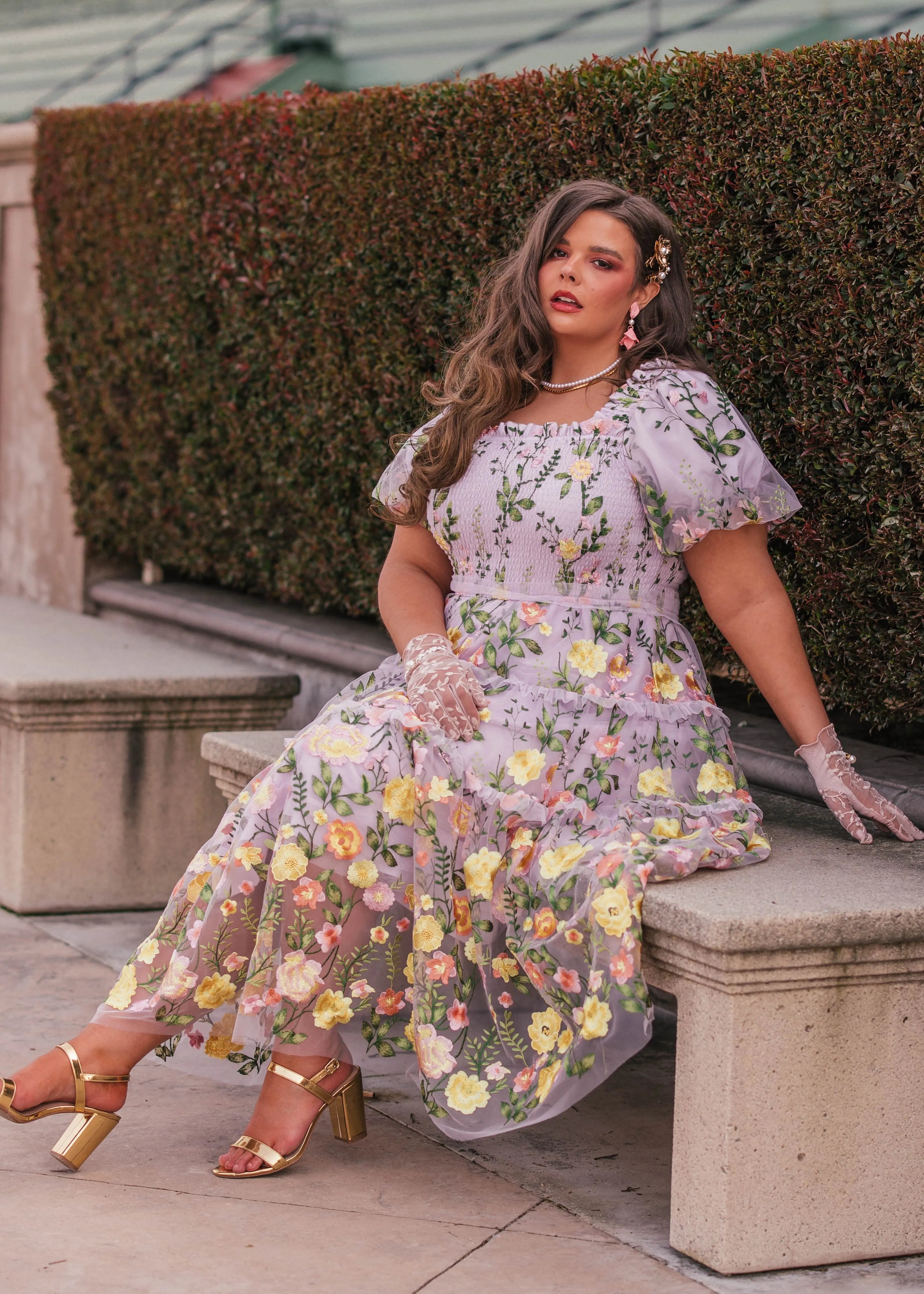 Rose Dress Midi - Lavender