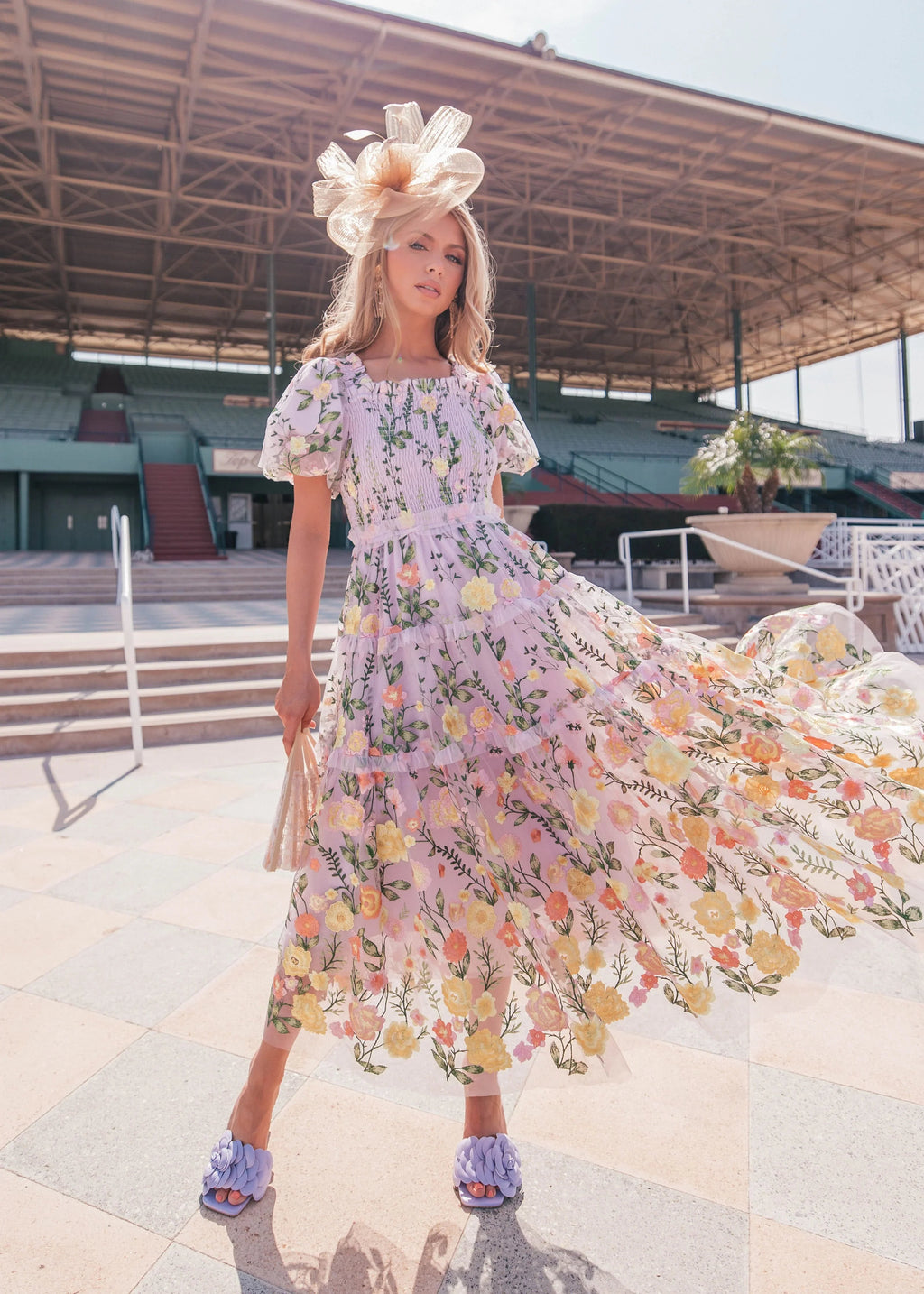 Rose Dress Midi - Lavender