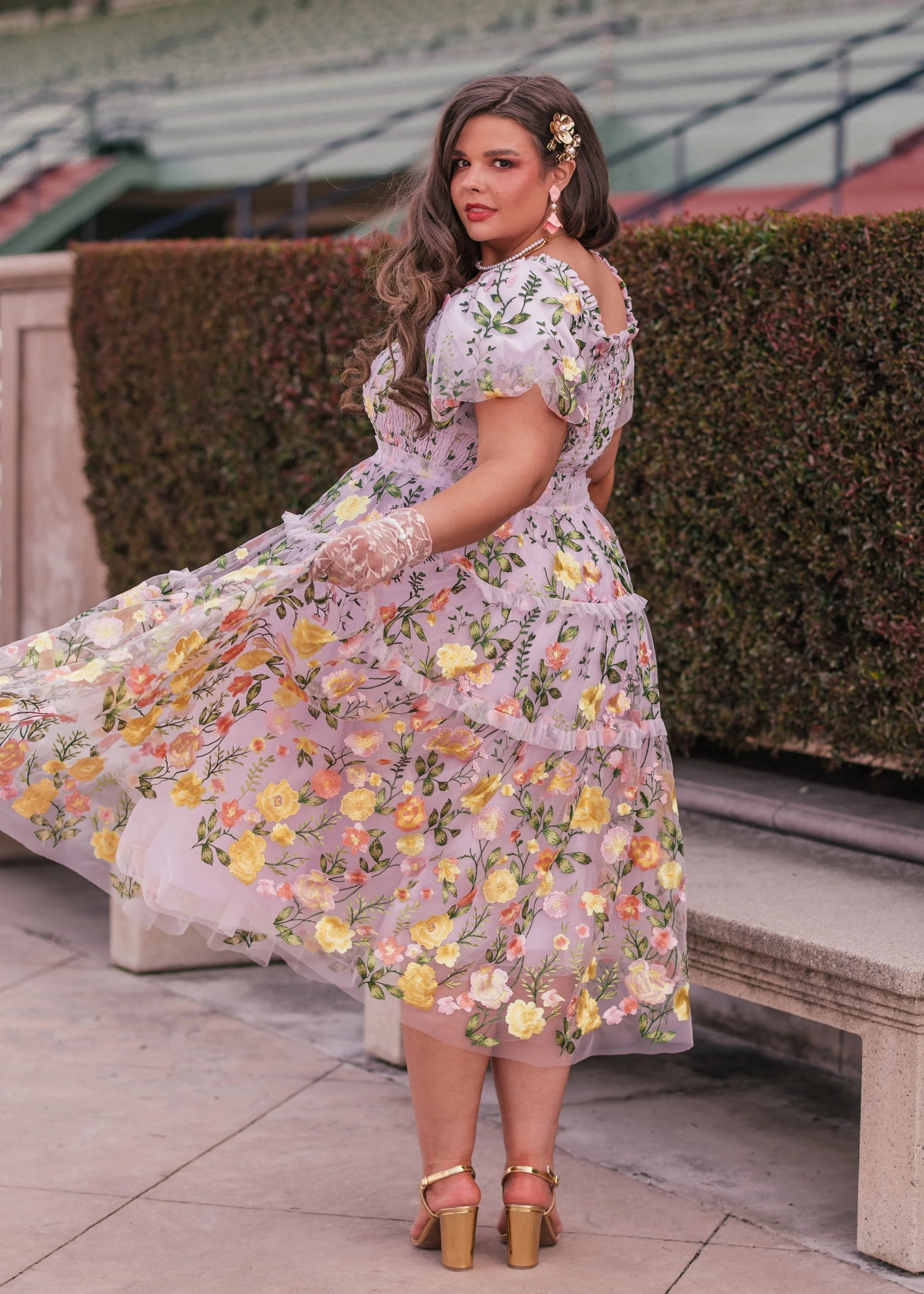 Rose Dress Midi - Lavender