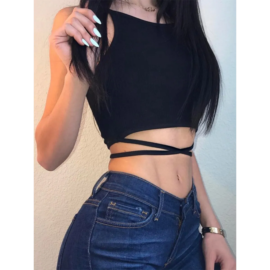 Sexy Lace-Up Sleeveless T-Shirt